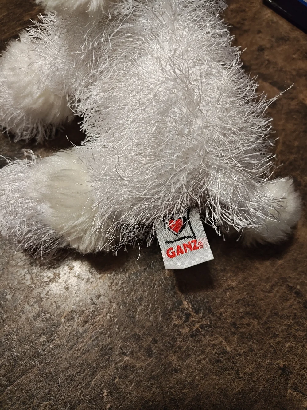 GANZ White Plush Poodle Stuffed Animal